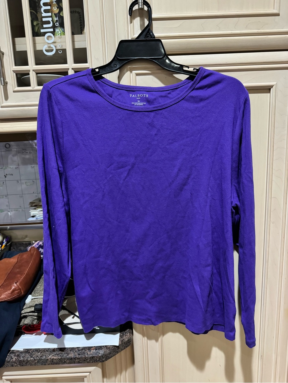 Talbots Purple Long-Sleeve Crewneck Tee
